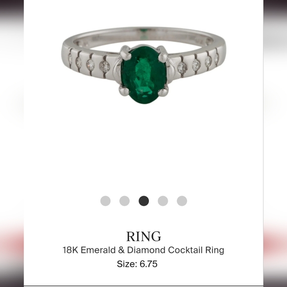 18k Diamond and emerald ring size 7 - Picture 2 of 10